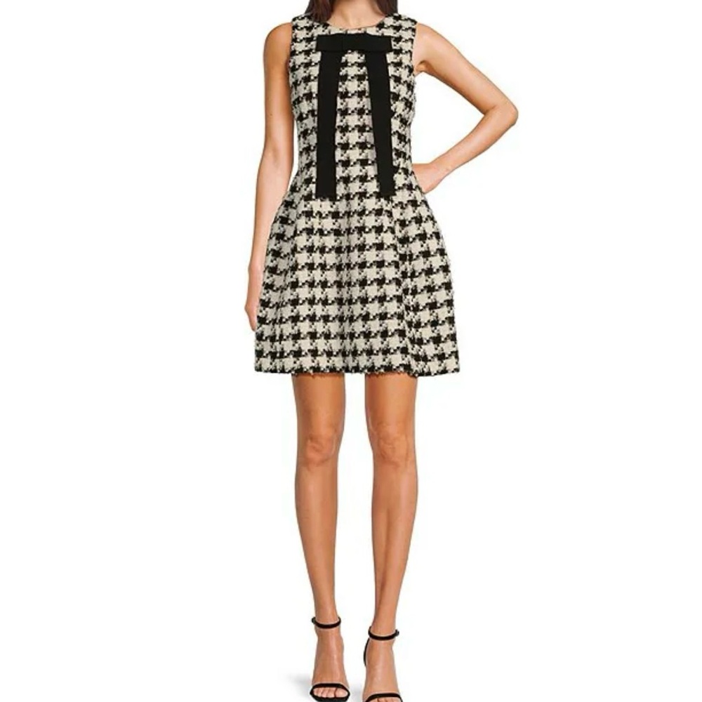 Black and White Sleeveless A-Line Mini Dress